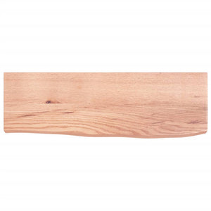 Vägghylla ljusbrun 60x20x4 cm behandlad massiv ek