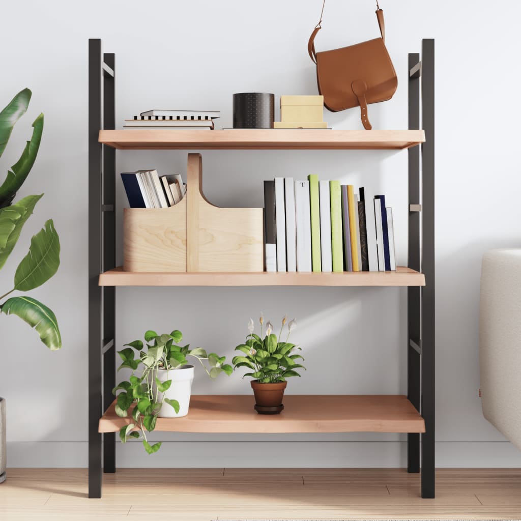 Vägghylla ljusbrun 100x60x(2-4) cm behandlad massiv ek