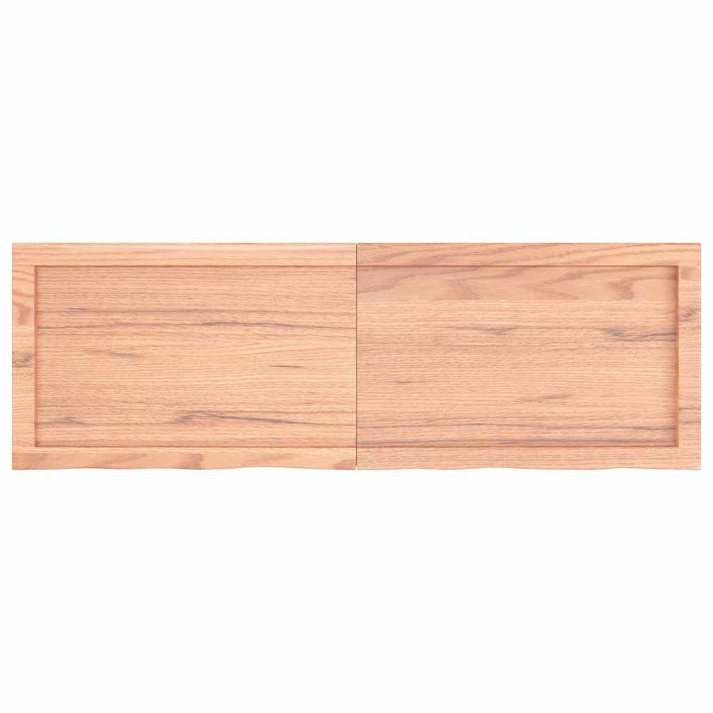 Vägghylla ljusbrun 120x40x(2-6) cm behandlad massiv ek