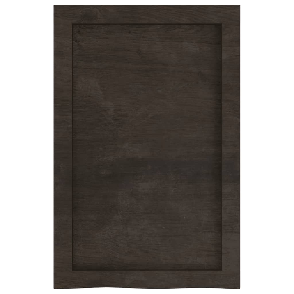 Vägghylla mörkbrun 40x60x(2-6) cm behandlad massiv ek