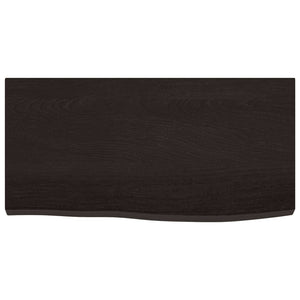 Vägghylla mörkbrun 60x30x(2-4) cm behandlad massiv ek