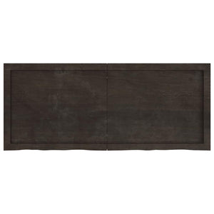 Vägghylla mörkbrun 120x50x(2-4) cm behandlad massiv ek