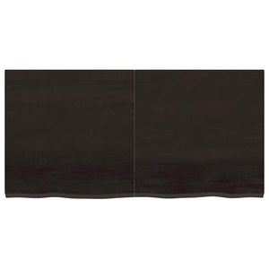 Vägghylla mörkbrun 120x60x(2-4) cm behandlad massiv ek