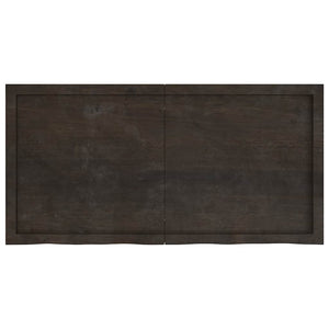 Vägghylla mörkbrun 120x60x(2-6) cm behandlad massiv ek