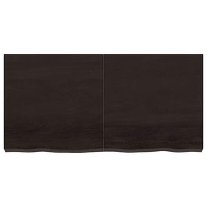 Vägghylla mörkbrun 120x60x(2-6) cm behandlad massiv ek