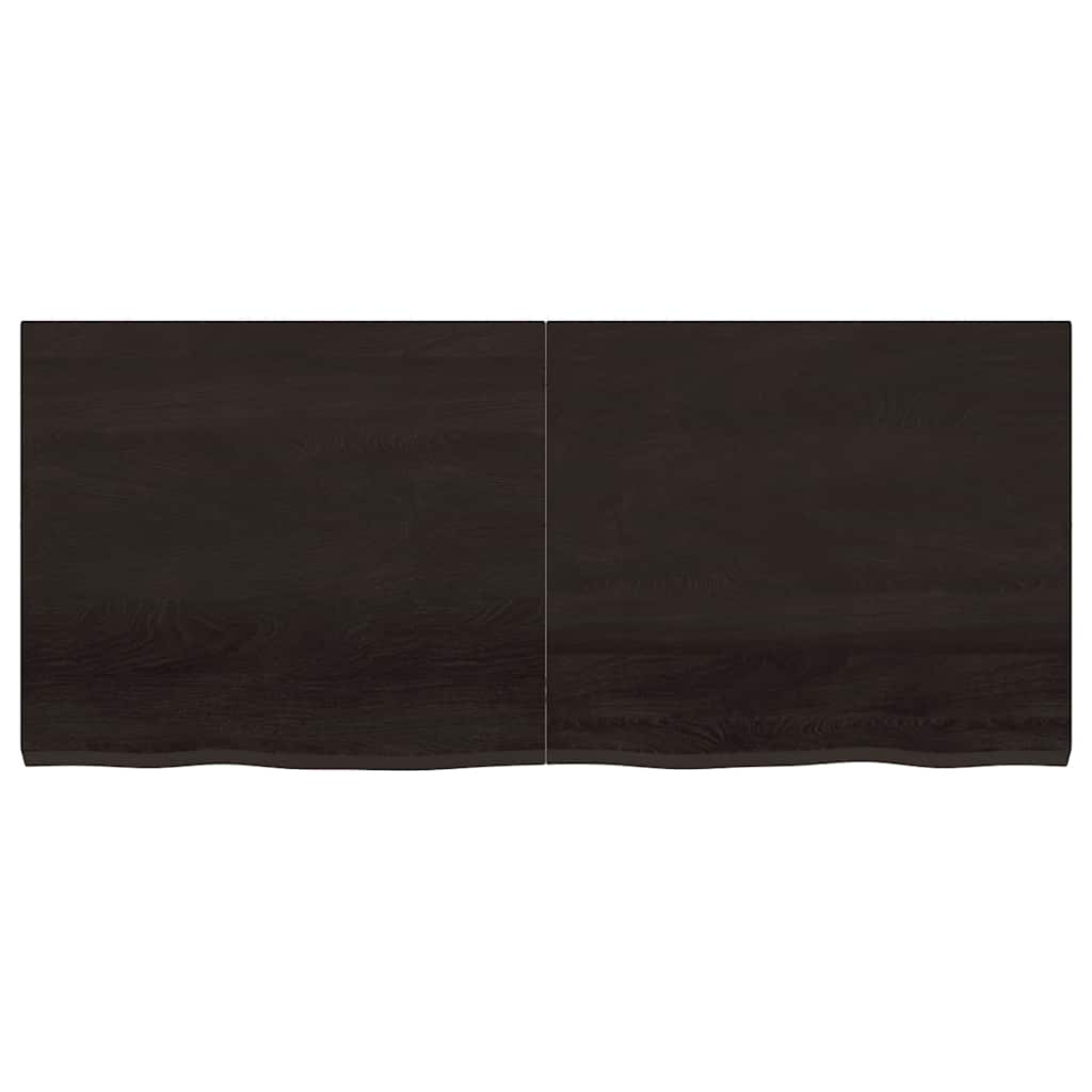 Vägghylla mörkbrun 140x60x(2-4) cm behandlad massiv ek