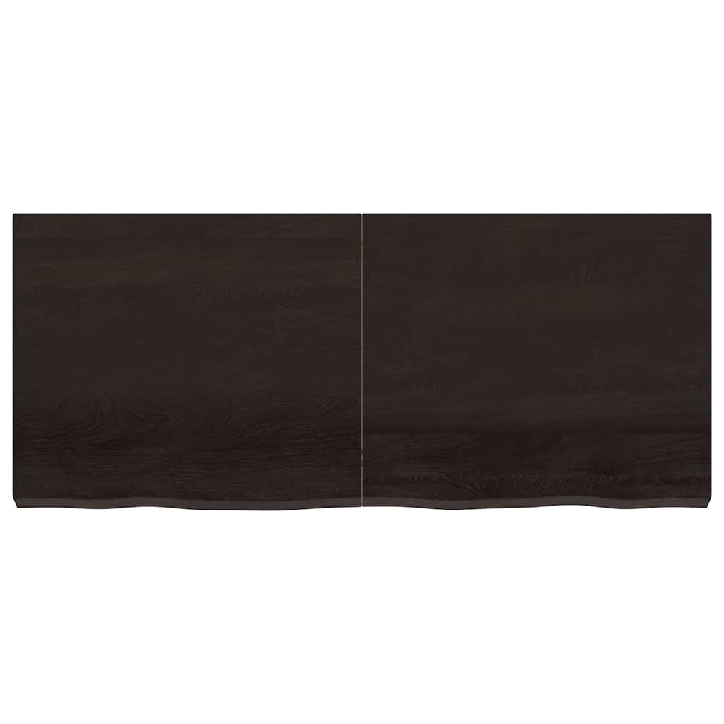 Vägghylla mörkbrun 140x60x(2-6) cm behandlad massiv ek