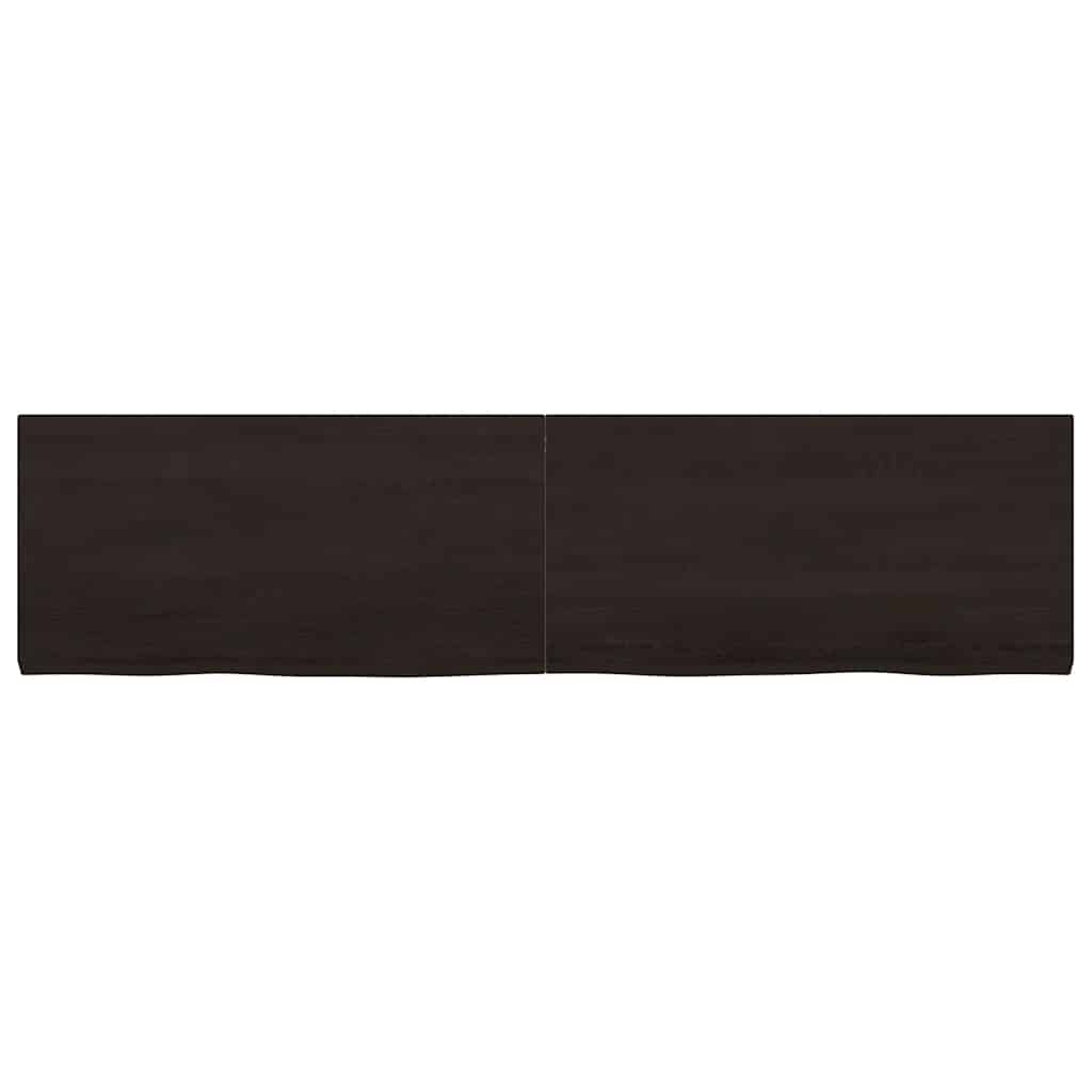 Vägghylla mörkbrun 160x40x(2-4) cm behandlad massiv ek