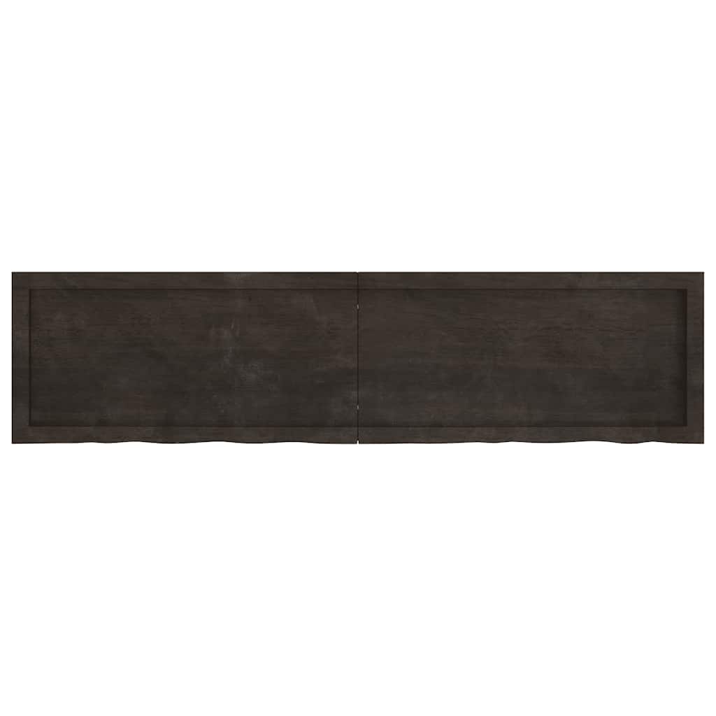 Vägghylla mörkbrun 160x40x(2-4) cm behandlad massiv ek