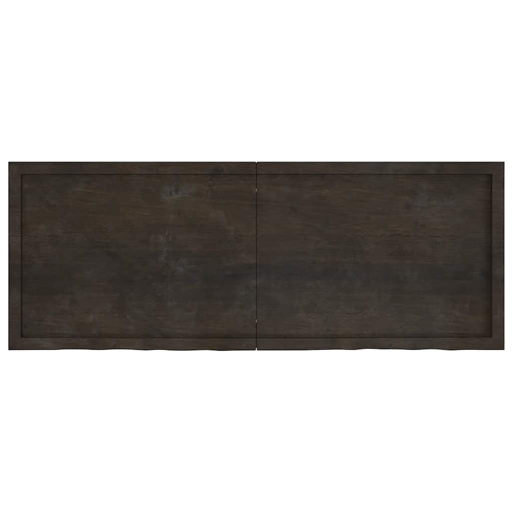 Vägghylla mörkbrun 160x60x(2-4) cm behandlad massiv ek