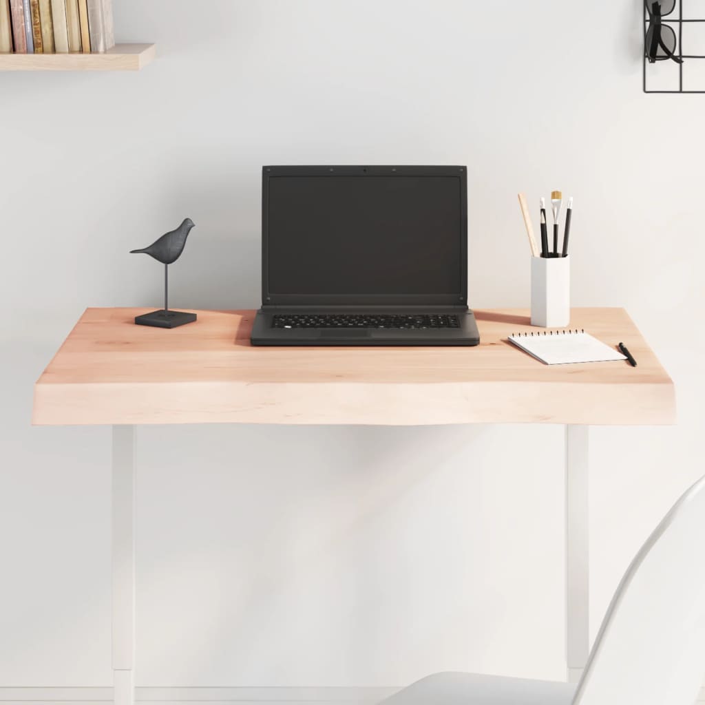 Bordsskiva 80x50x(2-6) cm obehandlad massiv ek levande kant