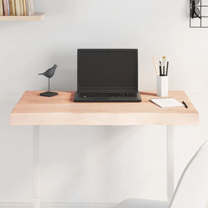 Bordsskiva 80x50x(2-6) cm obehandlad massiv ek levande kant