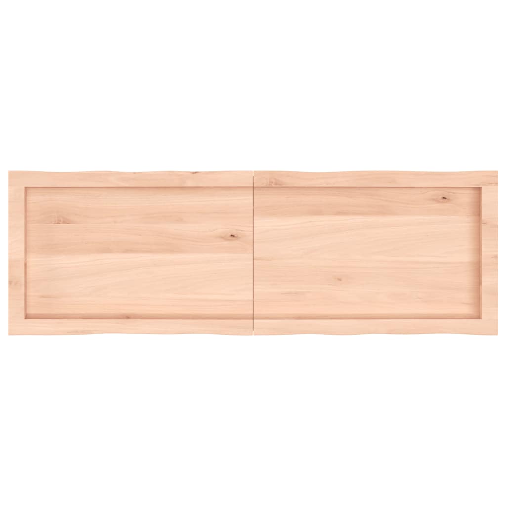 Bordsskiva 140x60x(2-6) cm obehandlad massiv ek levande kant