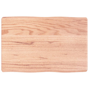 Bordsskiva ljusbrun 60x40x(2-6) cm massivt trä levande kant