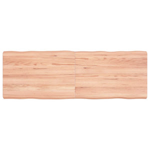 Bordsskiva ljusbrun 120x40x(2-6) cm massivt trä levande kant