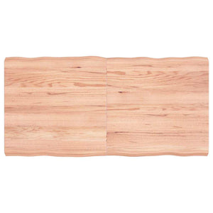 Bordsskiva ljusbrun 120x60x(2-6) cm massivt trä levande kant