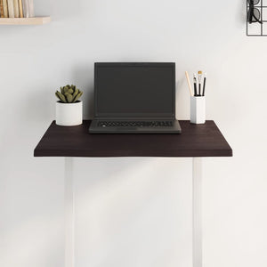 Bordsskiva mörkbrun 60x40x2 cm massiv ek levande kant