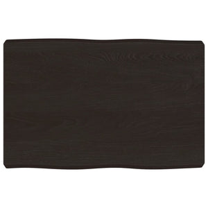 Bordsskiva mörkbrun 60x40x(2-6) cm massivt trä levande kant