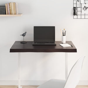 Bordsskiva mörkbrun 80x40x(2-4) cm massivt trä levande kant