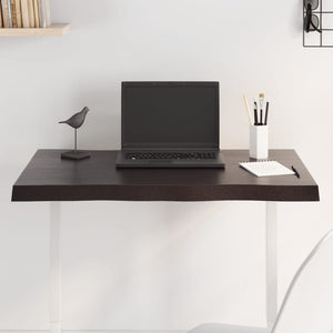 Bordsskiva mörkbrun 80x40x(2-4) cm massivt trä levande kant