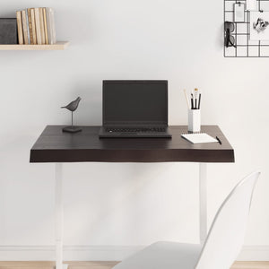 Bordsskiva mörkbrun 80x40x(2-6) cm massivt trä levande kant