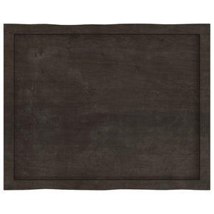 Bordsskiva mörkbrun 80x60x(2-4) cm massivt trä levande kant