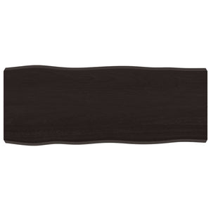 Bordsskiva mörkbrun 100x40x(2-6) cm massivt trä levande kant