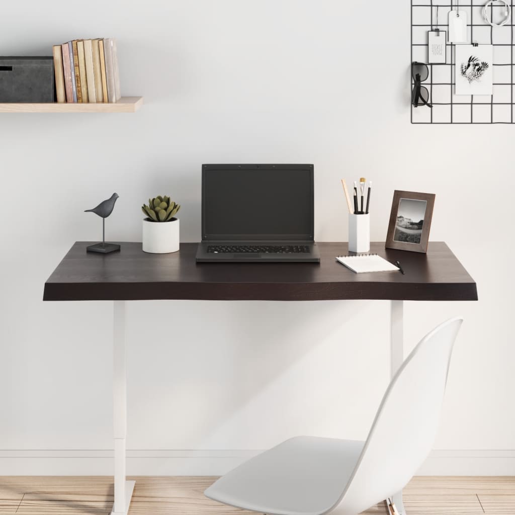 Bordsskiva mörkbrun 100x50x(2-4) cm massivt trä levande kant