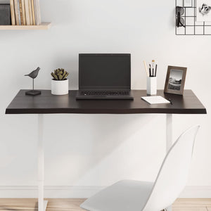 Bordsskiva mörkbrun 100x60x2 cm massiv ek levande kant