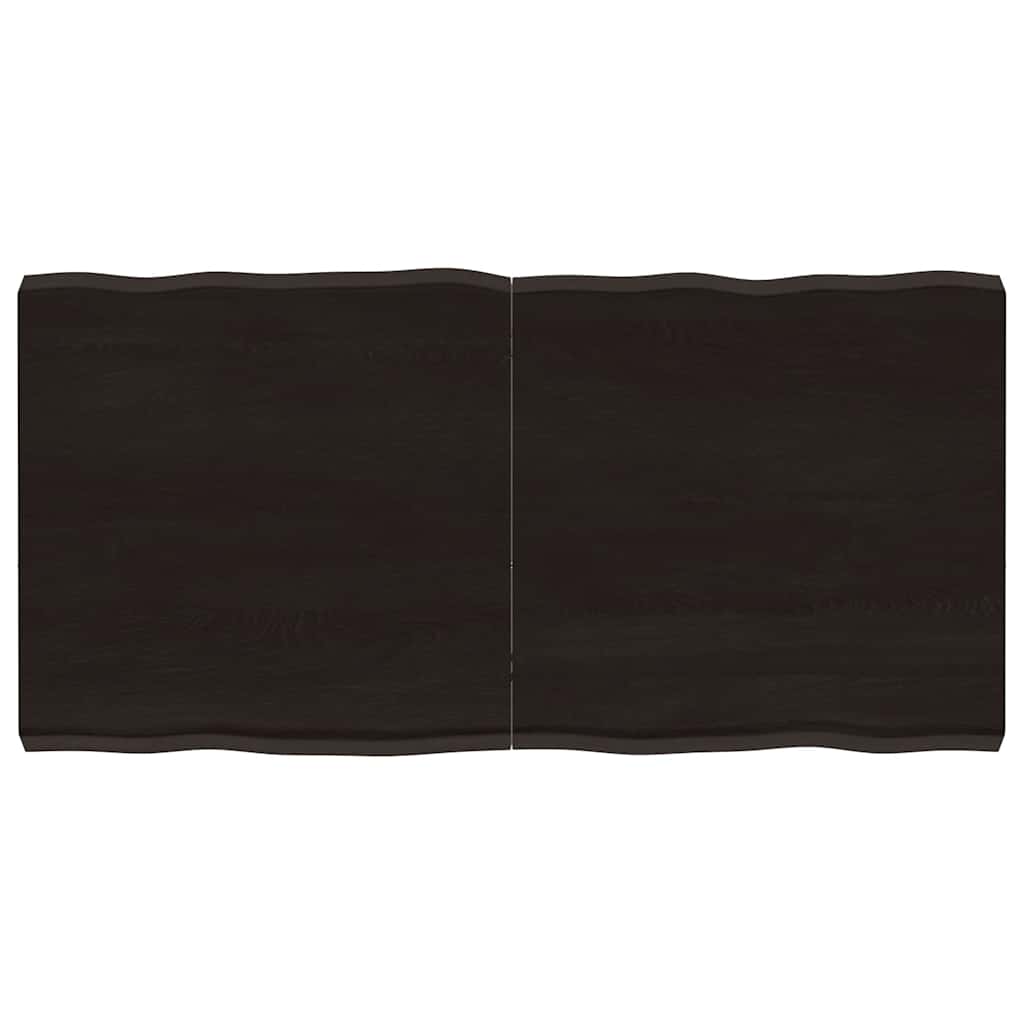 Bordsskiva mörkbrun 120x60x(2-6) cm massivt trä levande kant
