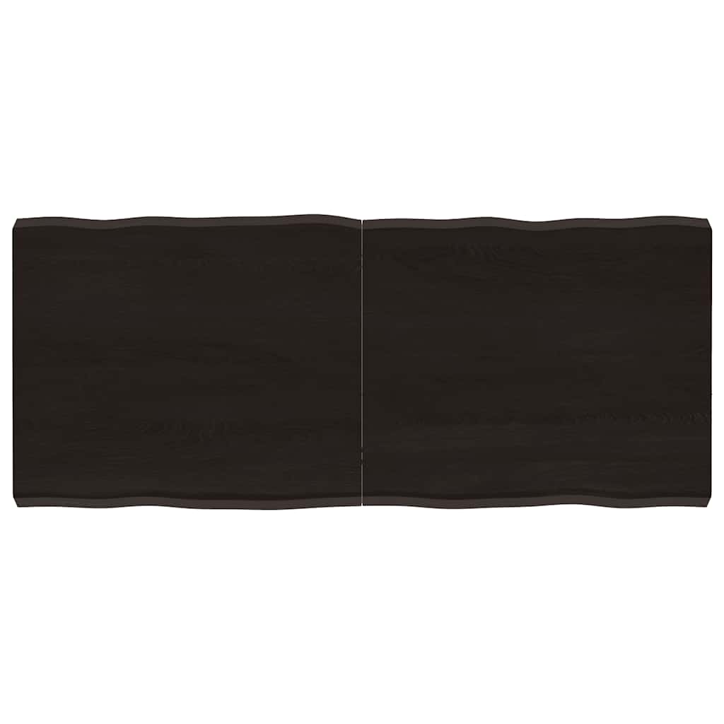 Bordsskiva mörkbrun 140x60x(2-6) cm massivt trä levande kant