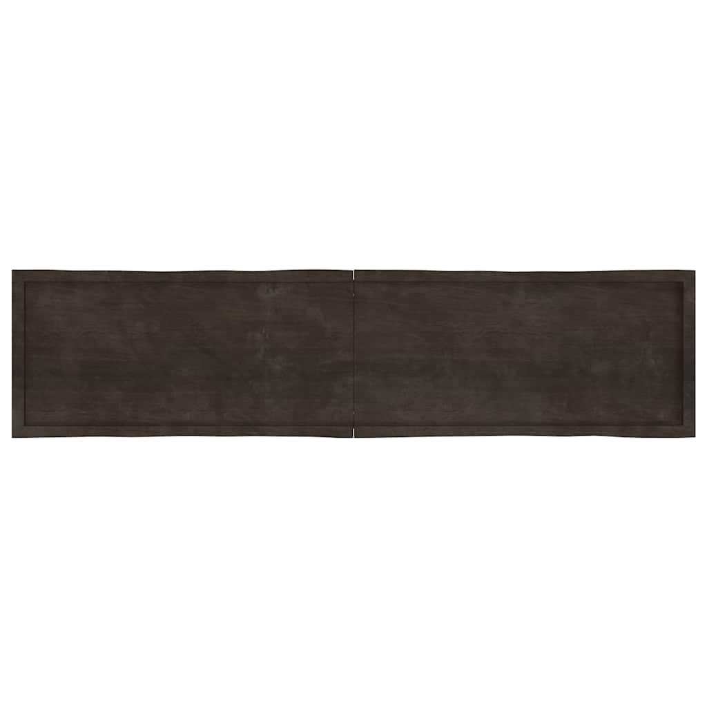 Bordsskiva mörkbrun 220x50x(2-4) cm massivt trä levande kant