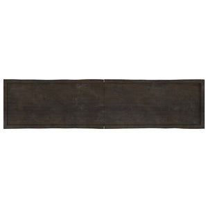 Bordsskiva mörkbrun 220x50x(2-6) cm massivt trä levande kant
