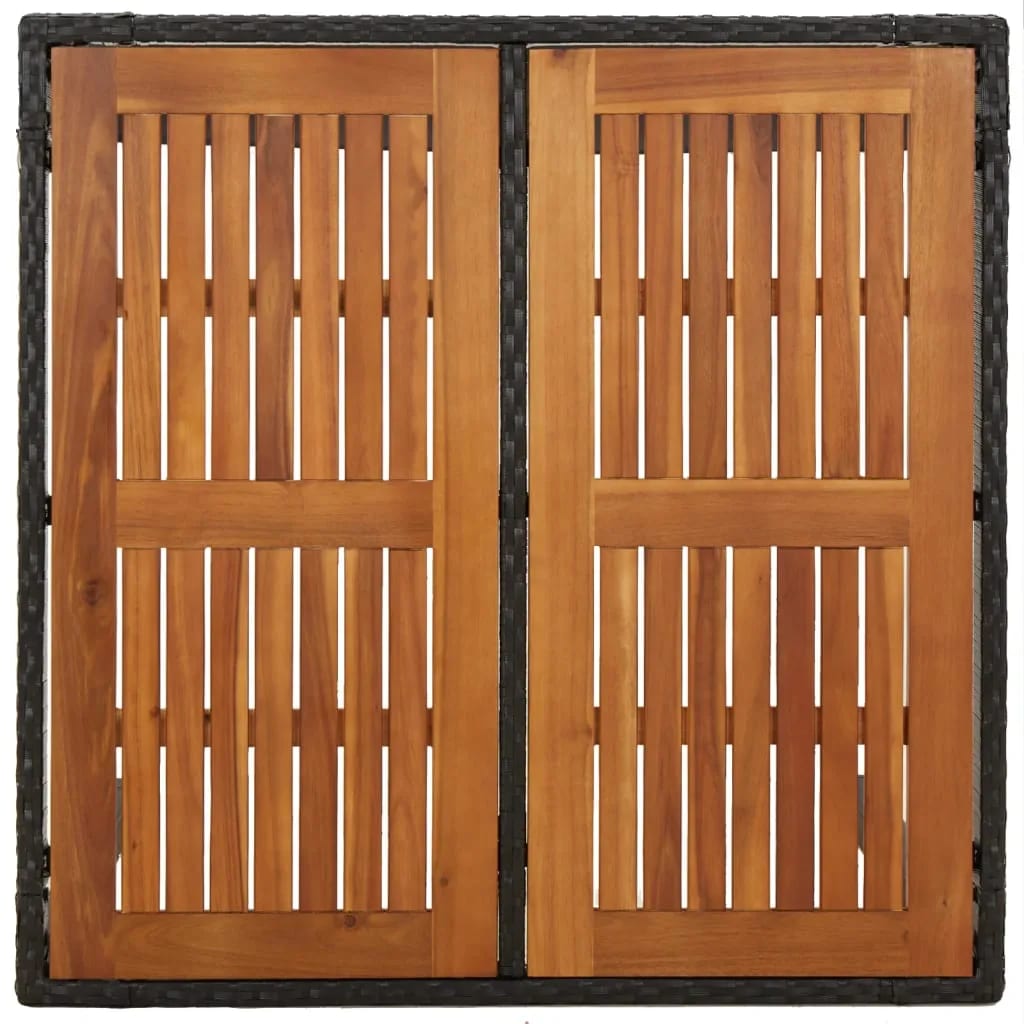 Matgrupp för trädgården med dynor 3 delar svart konstrotting