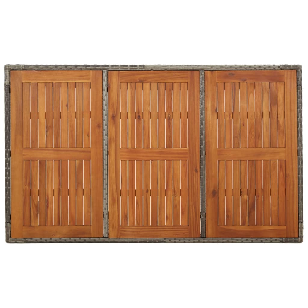 Matgrupp för trädgården med dynor 7 delar grå konstrotting