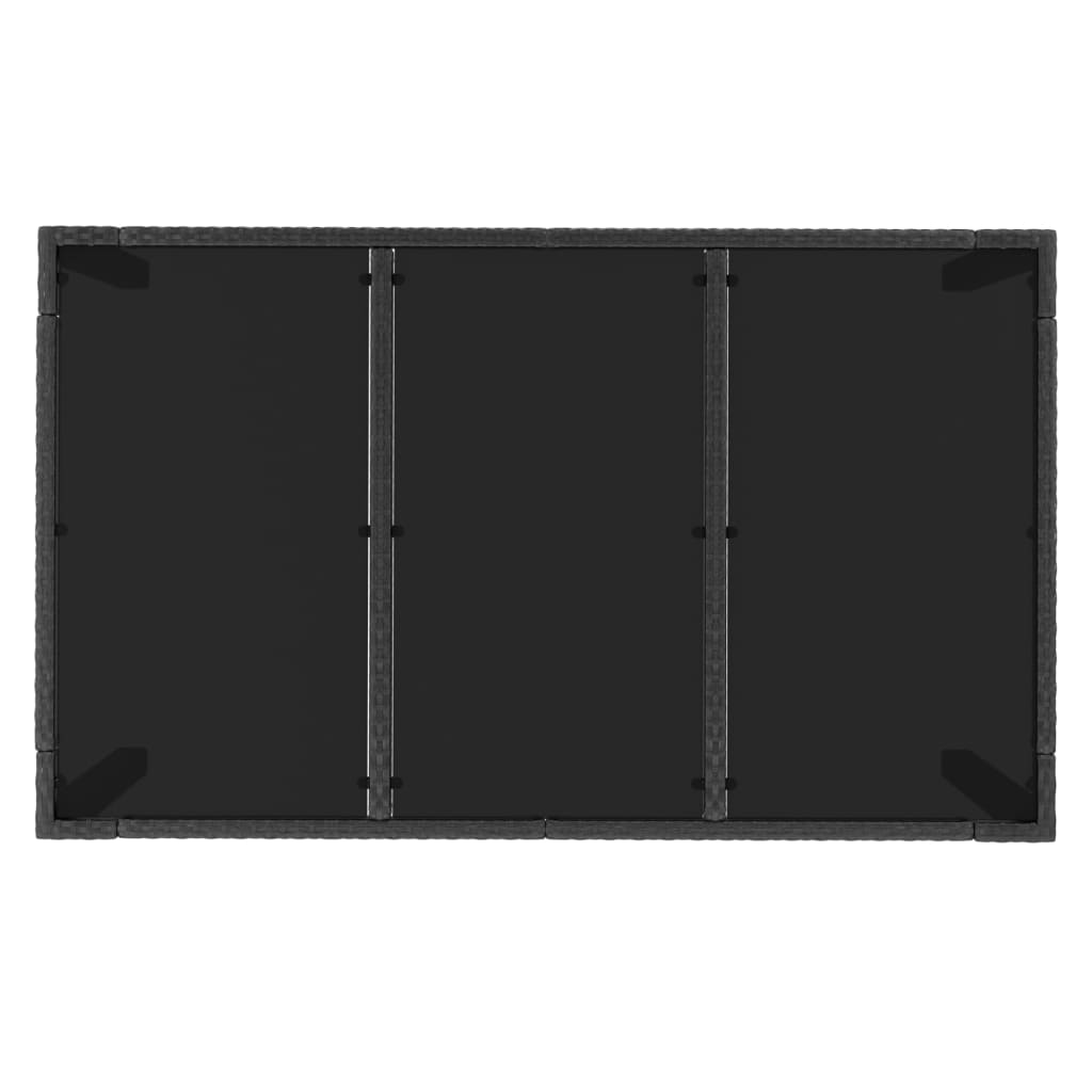 Matgrupp för trädgården med dynor 5 delar svart konstrottning