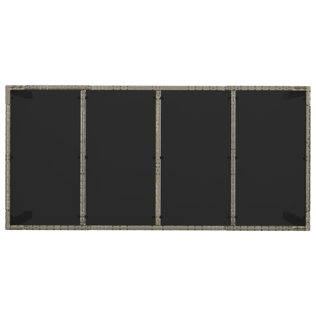 Matgrupp för trädgården med dynor 9 delar grå konstrotting