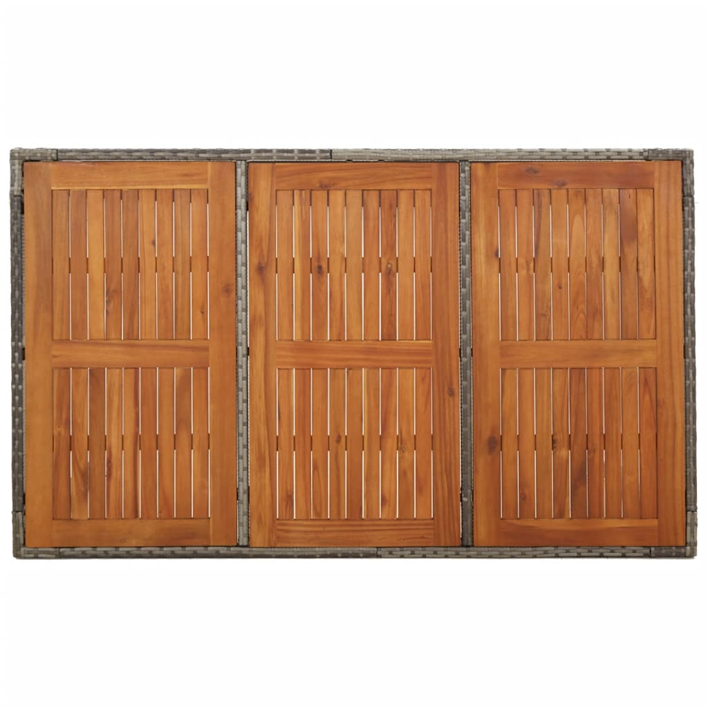 Matgrupp för trädgården med dynor 7 delar grå konstrotting