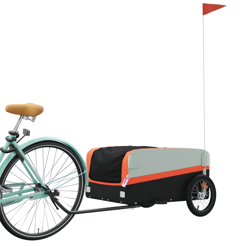 Cykelvagn svart och orange 45 kg järn