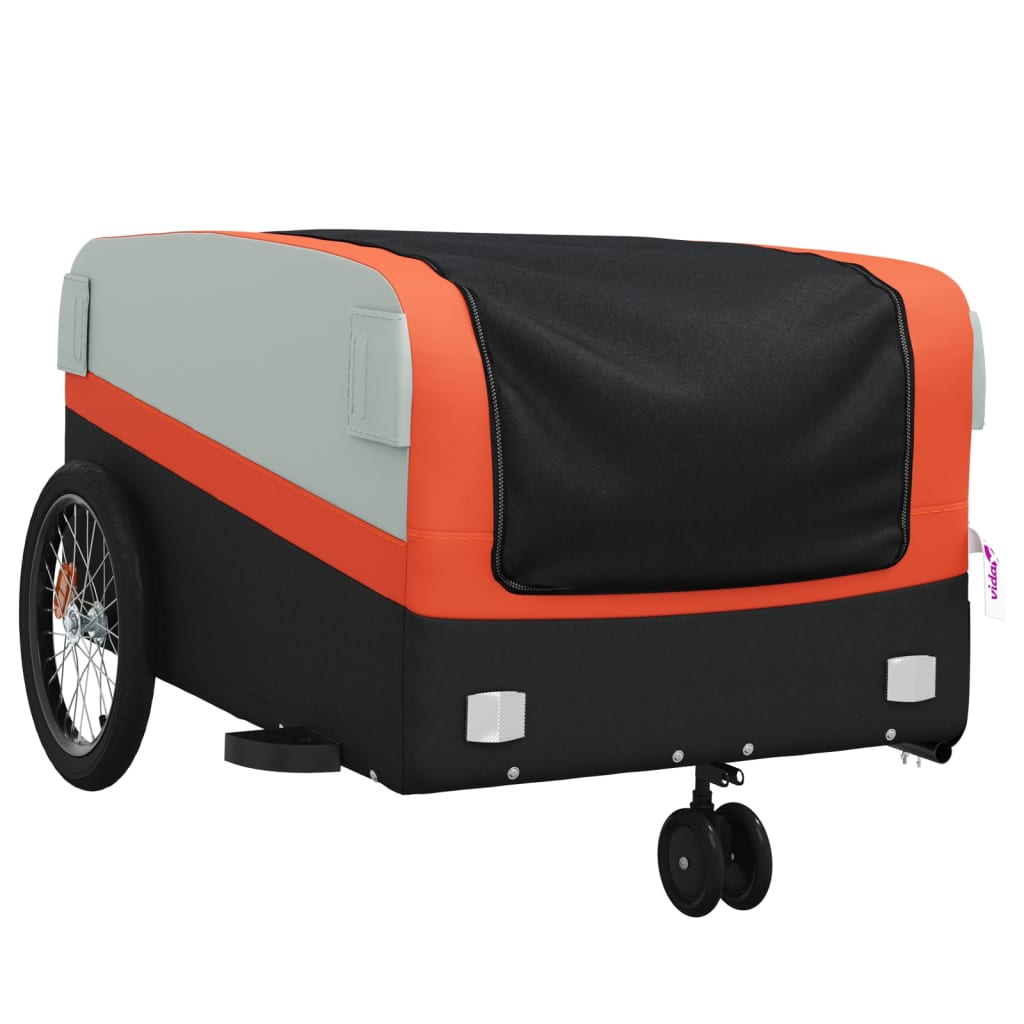 Cykelvagn svart och orange 45 kg järn