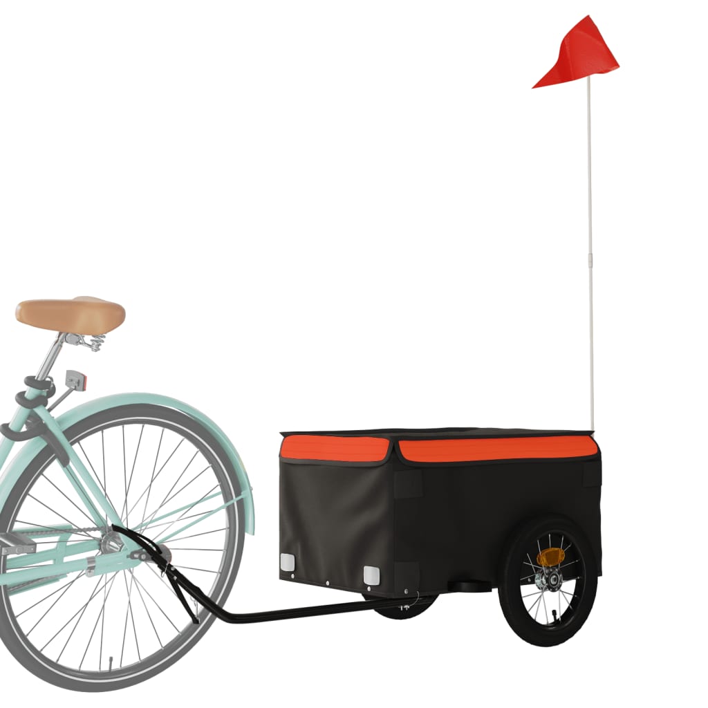Cykelvagn svart och orange 30 kg järn
