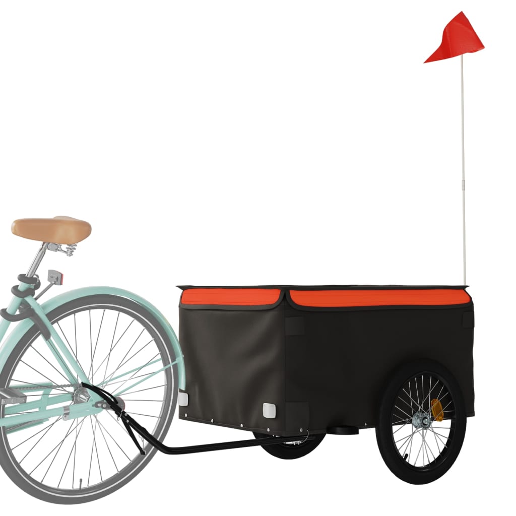 Cykelvagn svart och orange 45 kg järn