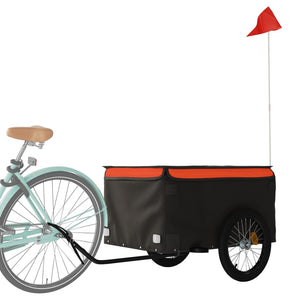 Cykelvagn svart och orange 45 kg järn
