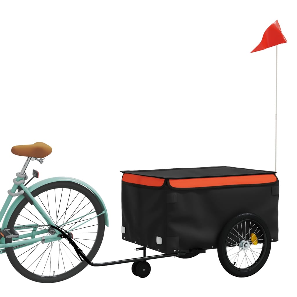 Cykelvagn svart och orange 45 kg järn