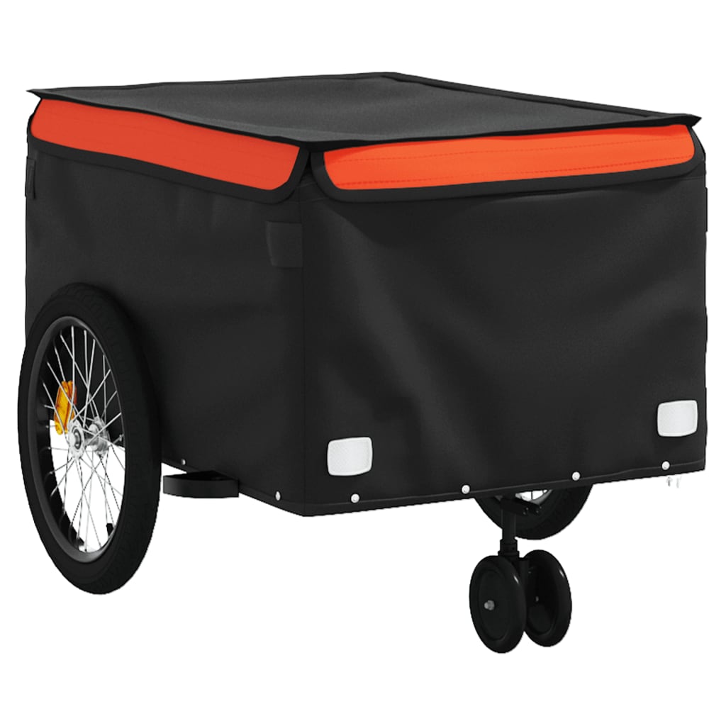 Cykelvagn svart och orange 45 kg järn