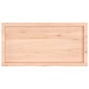 Bänkskiva för badrum 100x50x(2-6) cm obehandlat massivt trä