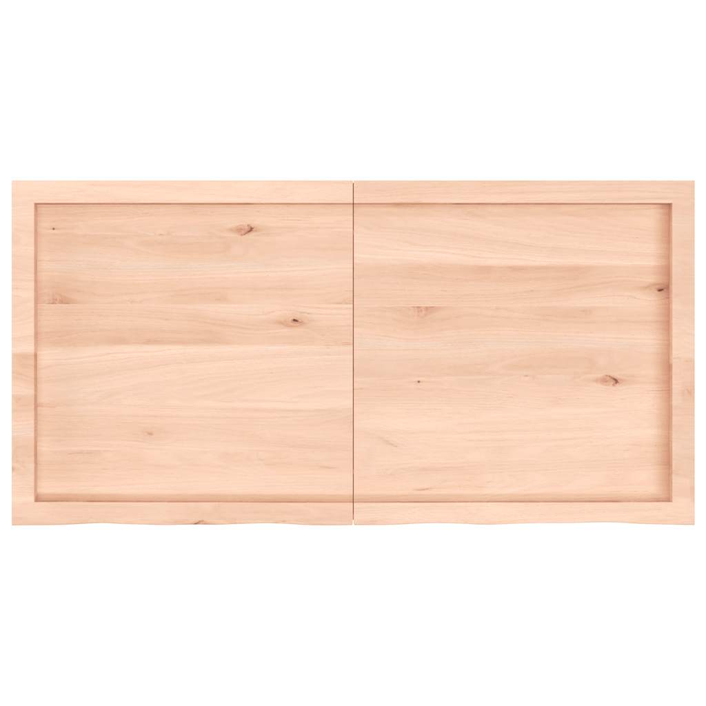 Bänkskiva för badrum 120x60x(2-6) cm obehandlat massivt trä