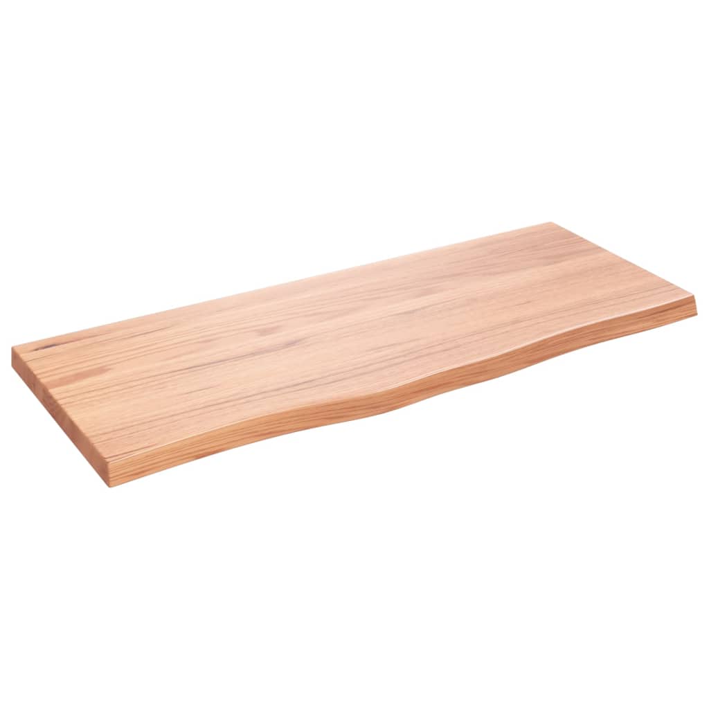 Bänkskiva badrum ljusbrun 100x40x(2-4) cm behandlat massivt trä