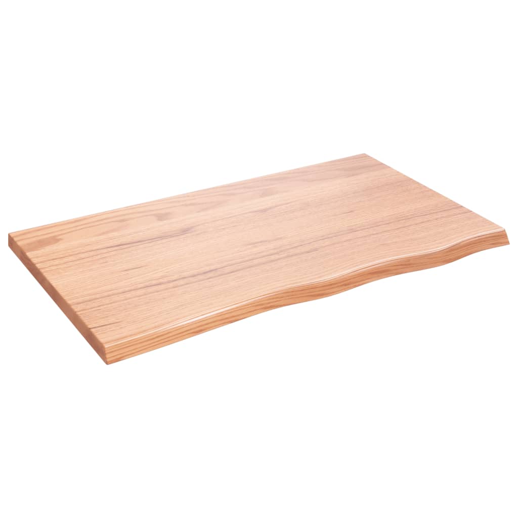 Bänkskiva badrum ljusbrun 100x60x(2-4) cm behandlat massivt trä