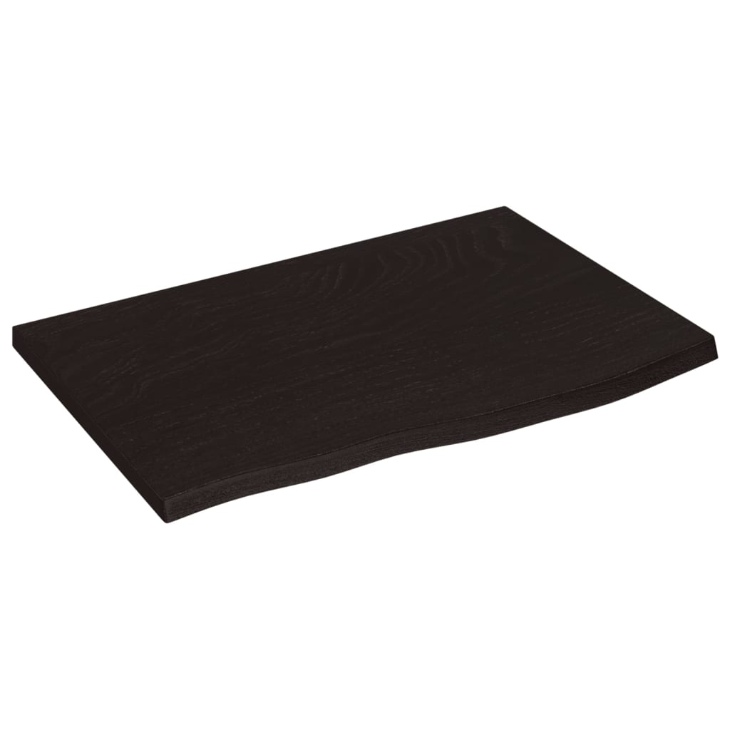 Bänkskiva badrum mörkbrun 60x40x(2-4) cm behandlat massivt trä